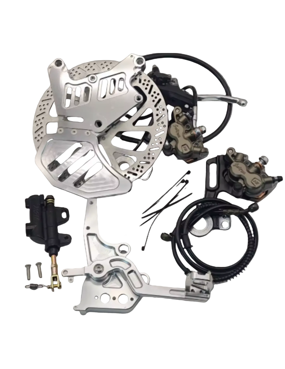 Ultra Bee Original 240mm Dual-Caliper Bracket Foot Brake Kit Rear Disc Brake Protection for LBX And E Ride Pro
