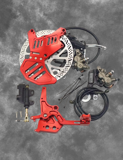 Ultra Bee Original 240mm Dual-Caliper Bracket Foot Brake Kit Rear Disc Brake Protection for LBX And E Ride Pro