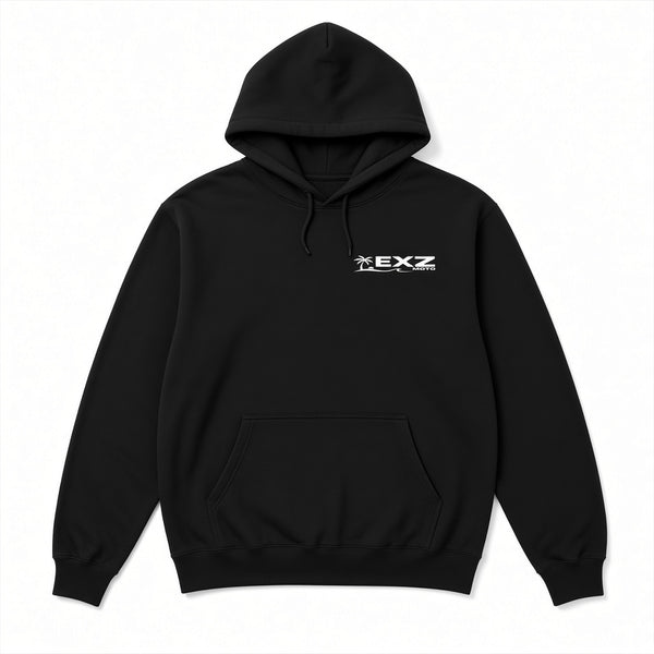 EXZMOTO hoodie front - EXZ MOTO chest logo